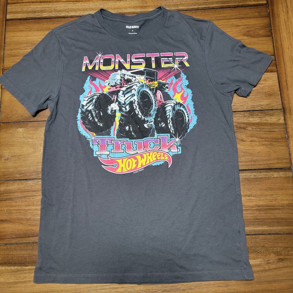 Old Navy Black Unisex Tee "Hot Wheels Monster Truck" - Size Small